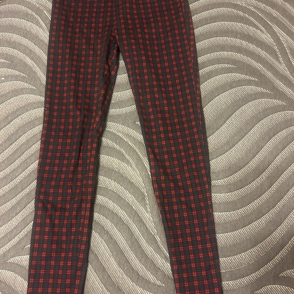 Red and Navy Plaid Pants